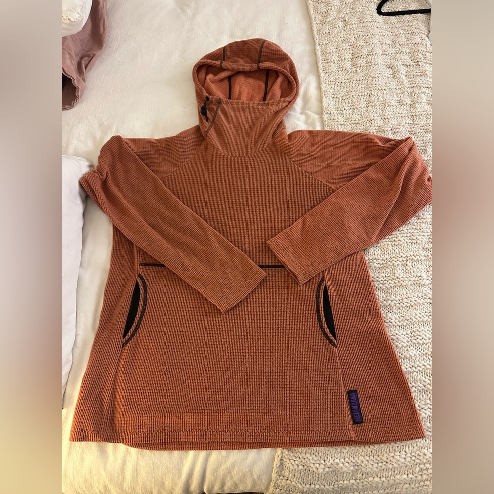 Melanzana Micro Grid Fleece Pullover - Orange - Women’s XL